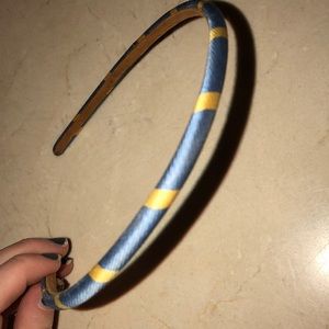 Blue and gold striped thin headband